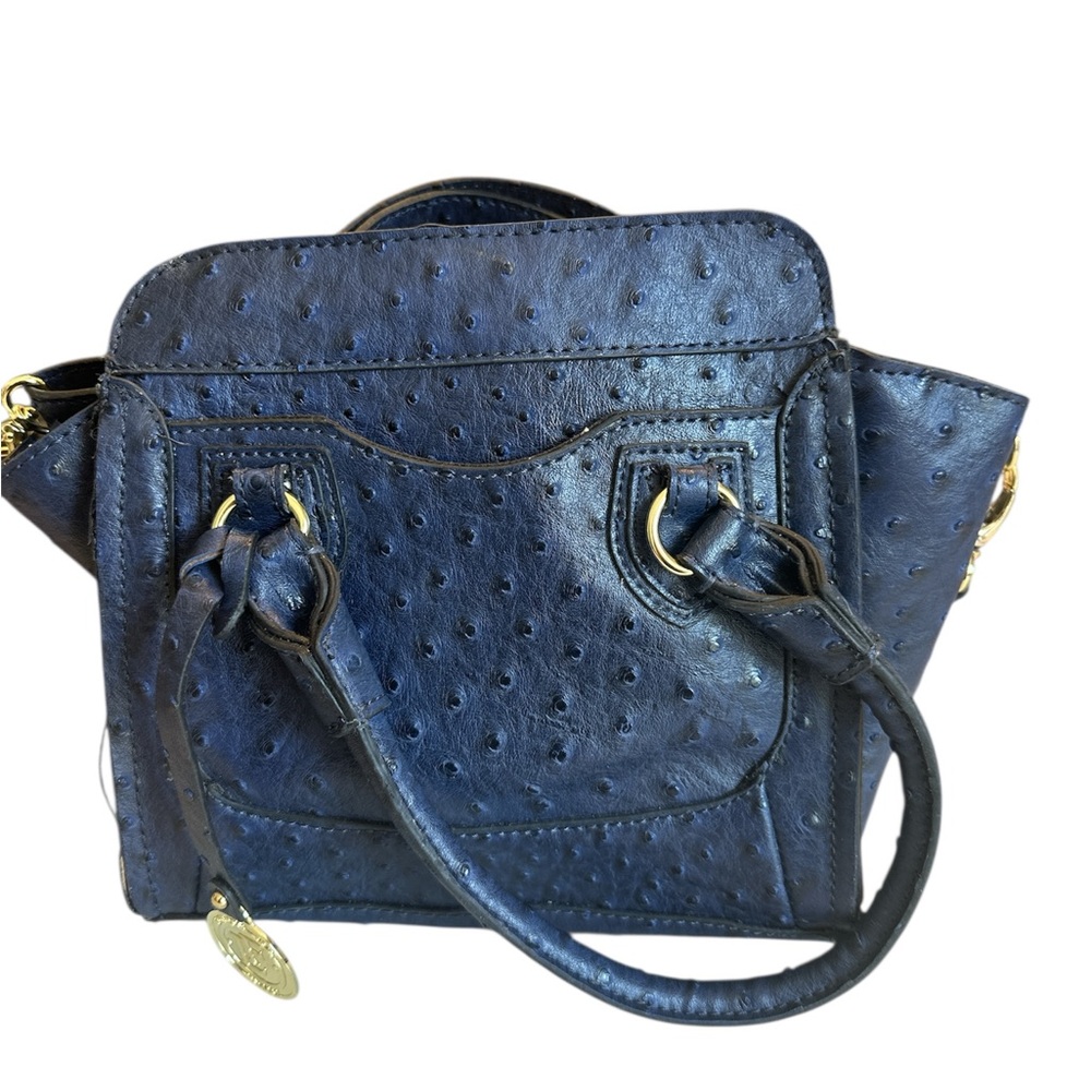 London Fog Navy faux ostrich Crossbody/satchel